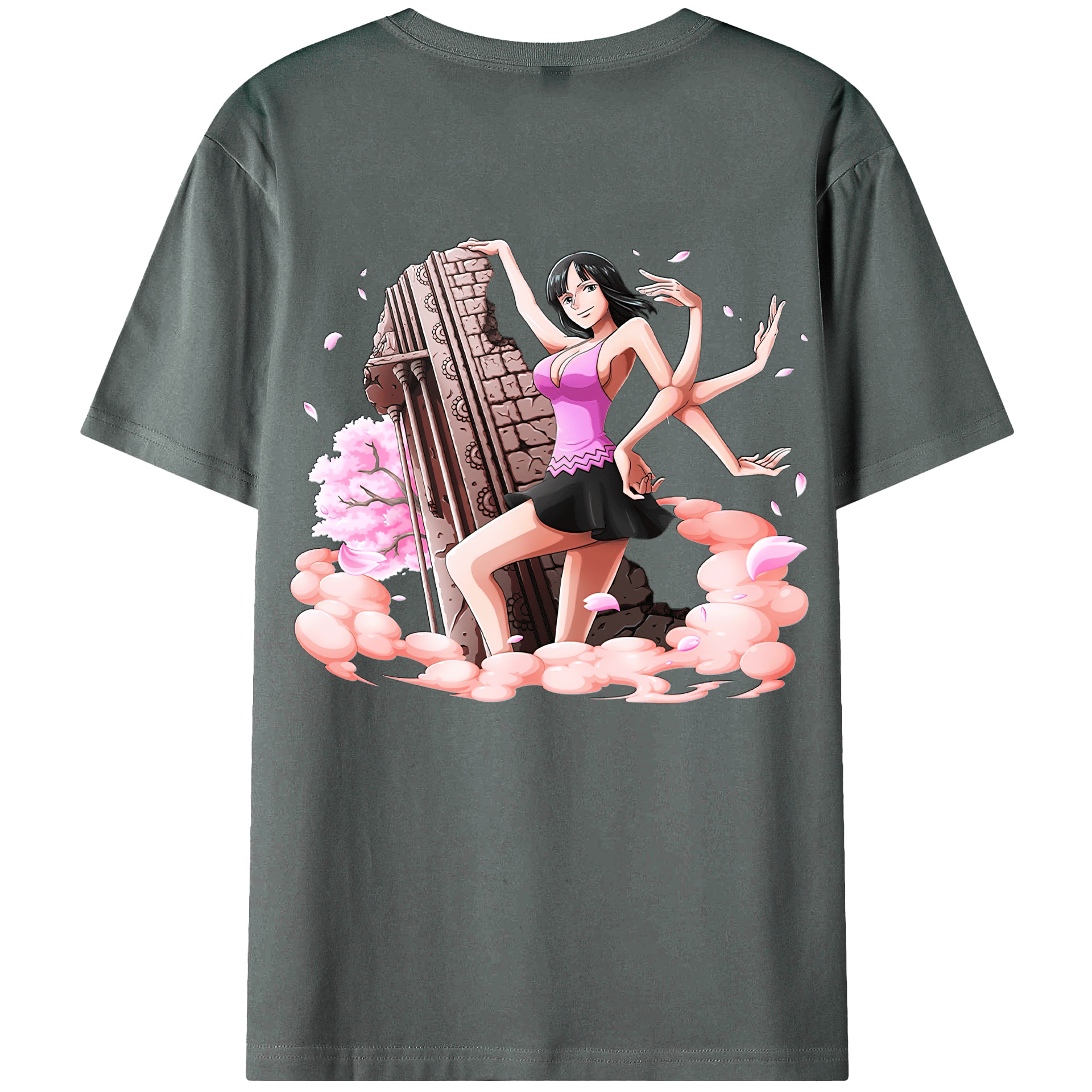 ワンピース ニコ・ロビン ONE PIECE Nico Robin 綿100％ メンズ半袖Tシャツ（バックプリント） 通気性